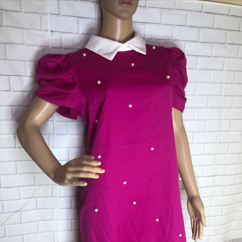 SHEIN Fuchsia and White Garment